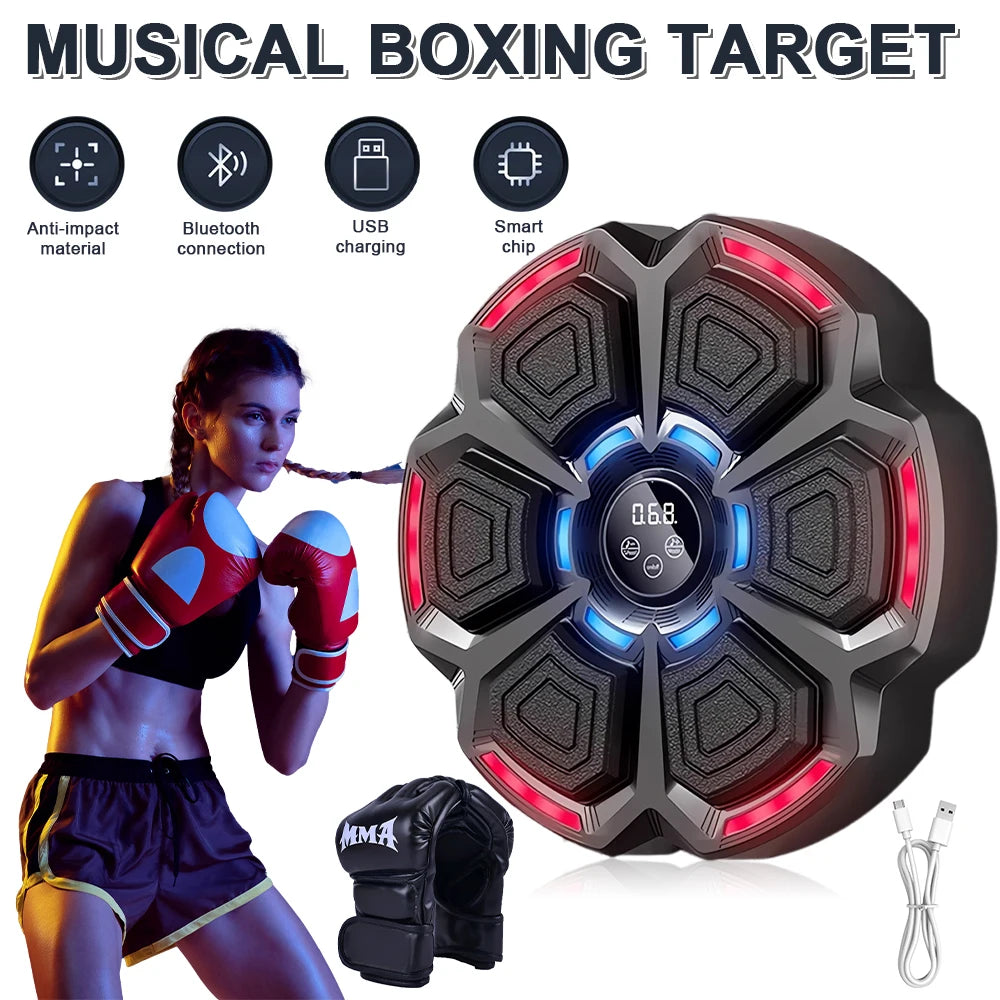 Music Boxing Machine Adjustable Speed Wall Mount Exercise Equipment Rechargeable