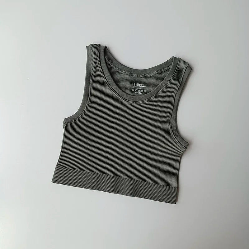 CN Yoga Vest Women Seamless Knit Performance Gym Crop Top