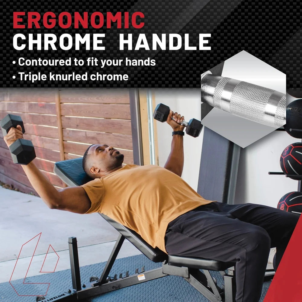 Hex Dumbbell 5lb Rubber Coated Ergonomic Handle