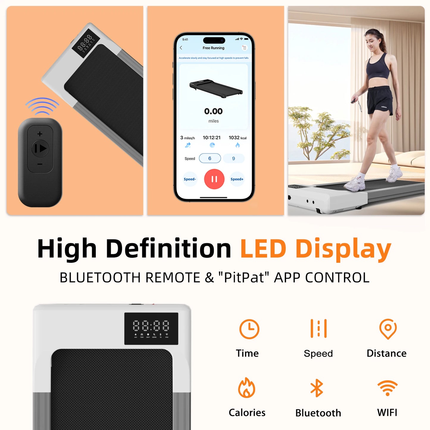 Driving Under Desk Treadmill Walking Pad 2.5HP 5MPH