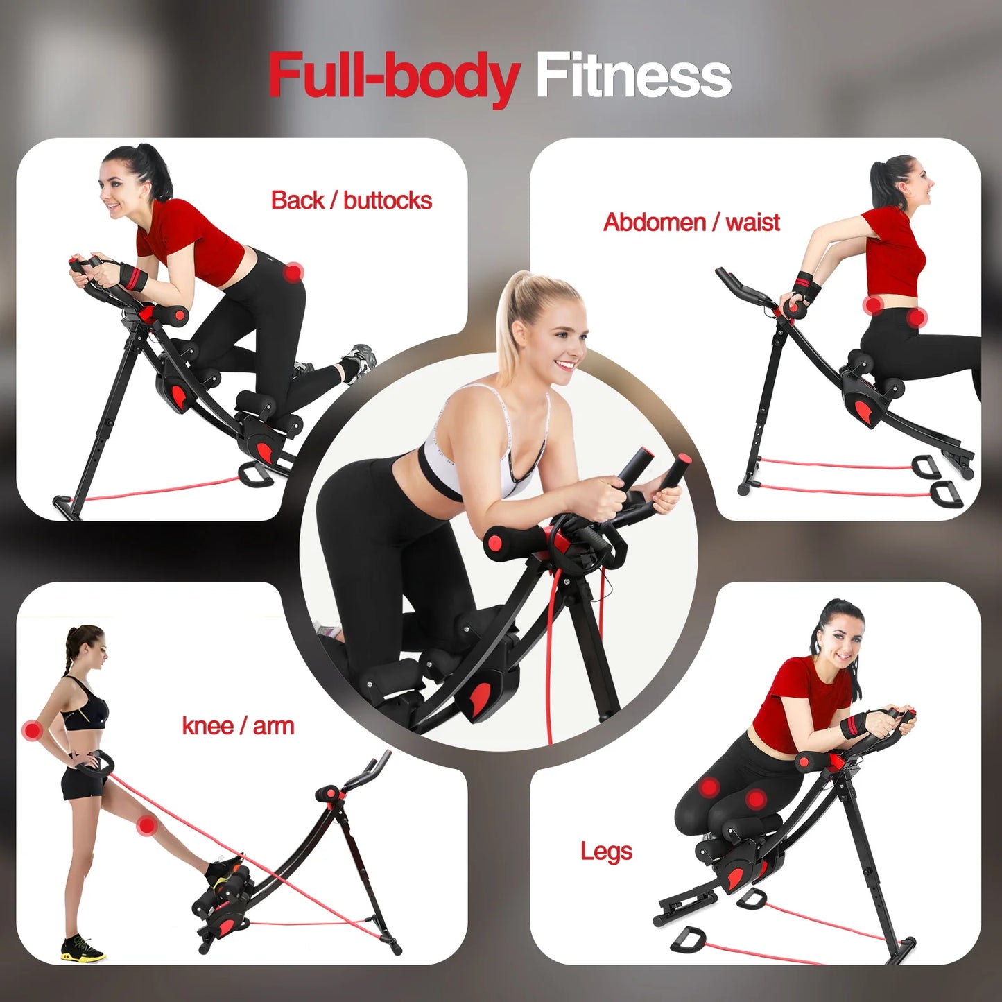 Function Dual Track Ab Machine Ab Roller Adjustable Height Foldable