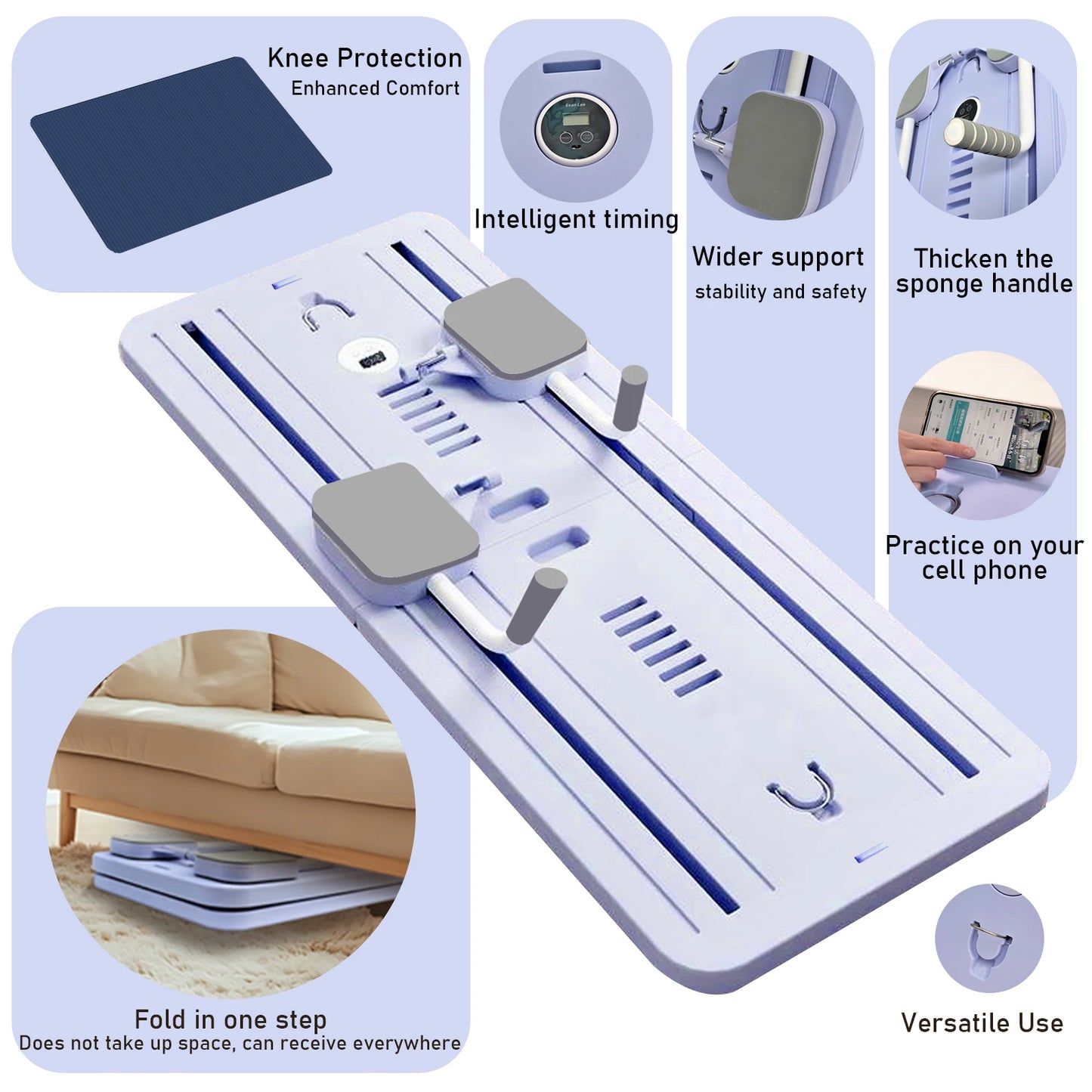 Multi-Functional Abdominal Exercise Board With Auto-Rebound Resistance Bands