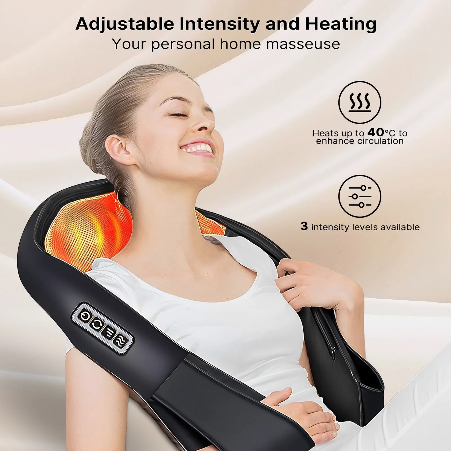 Shiatsu Back And Neck Massager With Heat 4D Electric Neck And Shoulder Deep Kneading Pillow