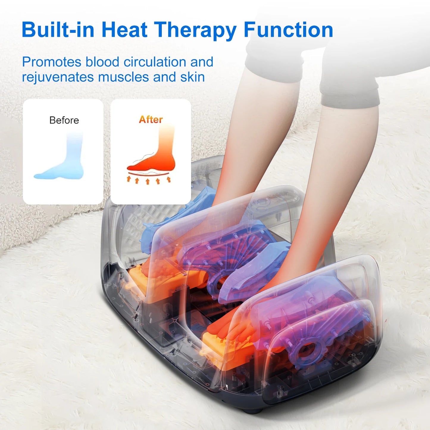 HIMOUTA Shiatsu Foot Massager With Heat For Neuropathy