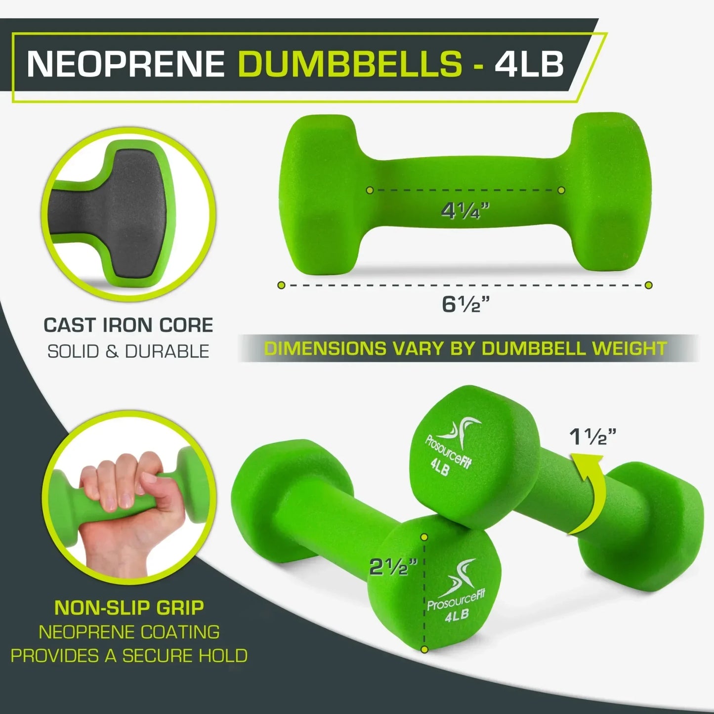 Neoprene Dumbbells Set 4 Lb Each Non Slip Grip 2 Piece Home Gym