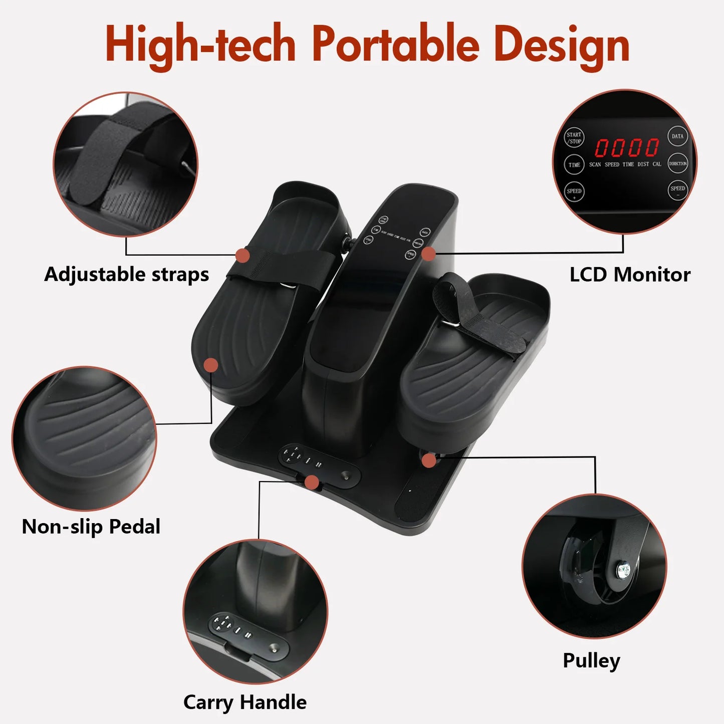 Gamewiu Electric Elliptical Under Desk Trainer Portable PedalExerciser With Remote