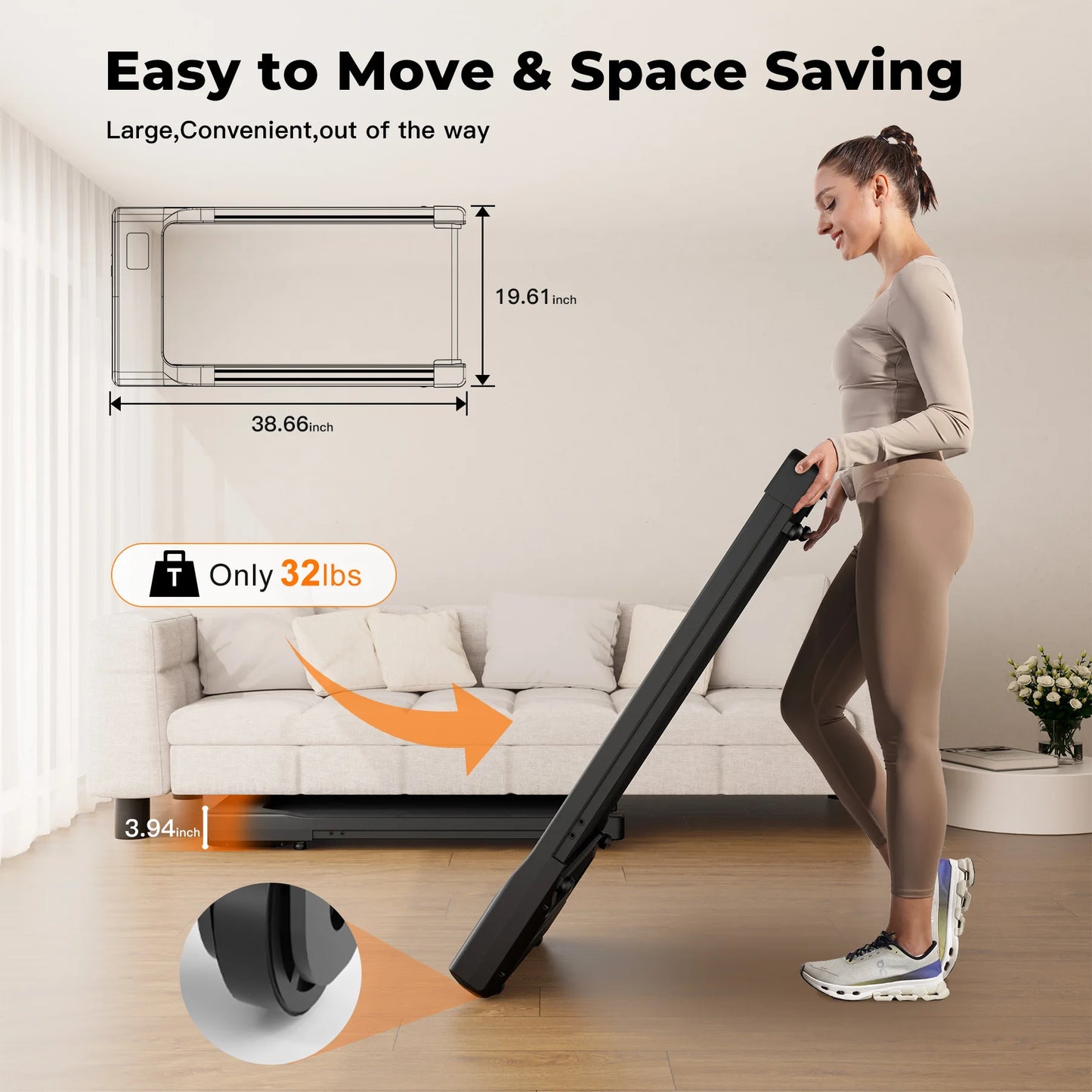 Superun Walking Pad Under Desk Treadmill 2 In 1 With Remote