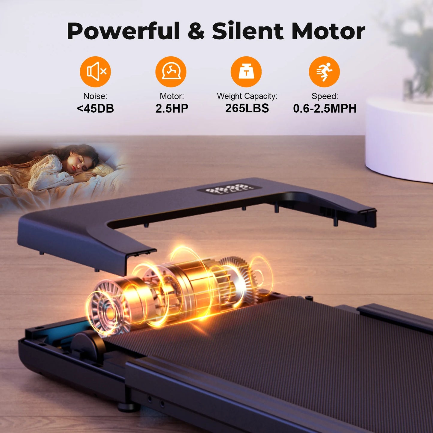 Superun Walking Pad Under Desk Treadmill 2 In 1 With Remote