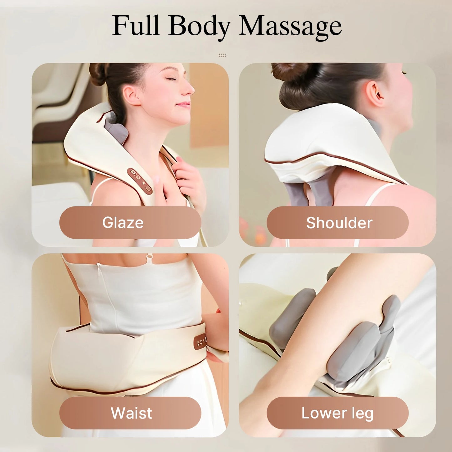 Electronic Neck And Shoulder Massager Cordless Heat For Pain Relief