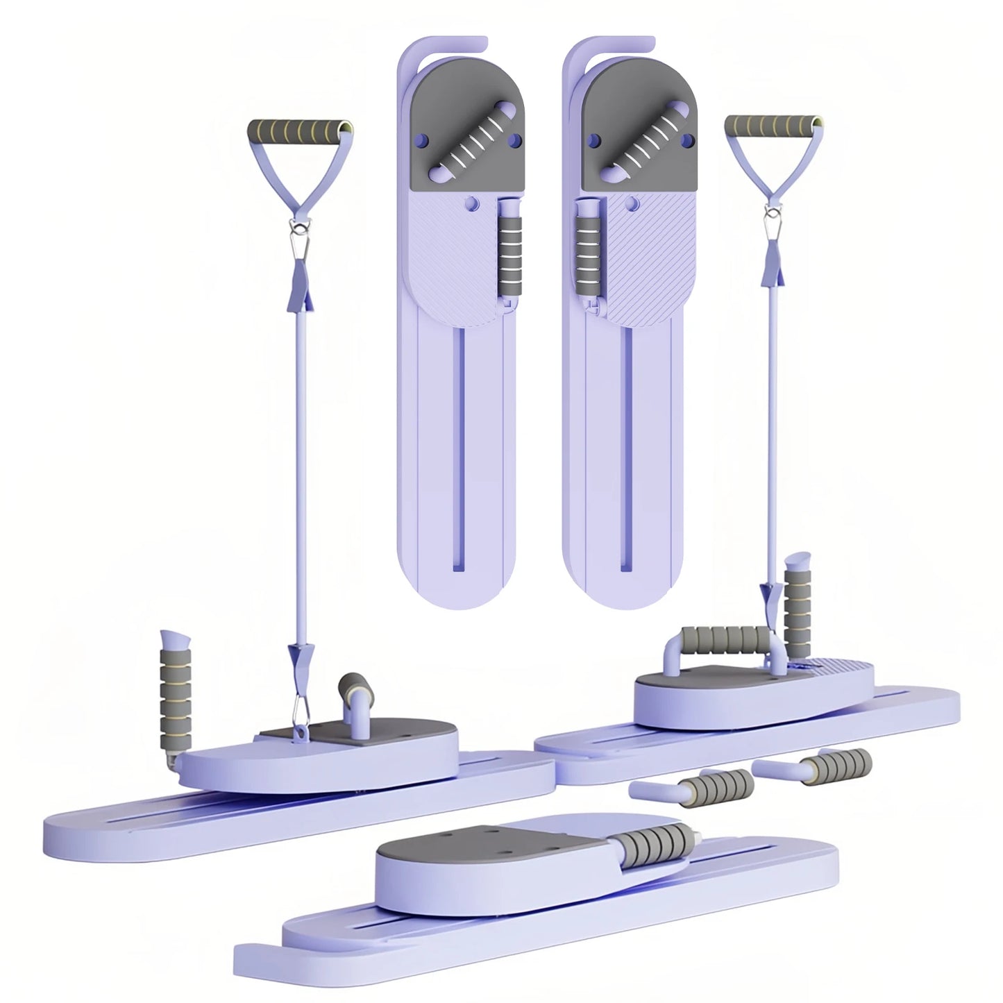 Portable Pilates Reformer Board AB With Resistance Bands LCD Display