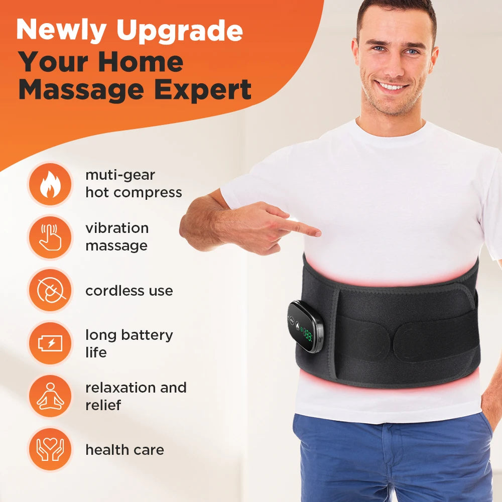 Hailicare Heating Vibration Massager Belt With Red Light Therapy