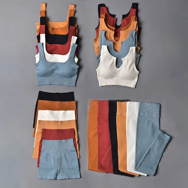 Jiniamour Seamless Sport Suit Women Yoga Set Fitness Gym Wear