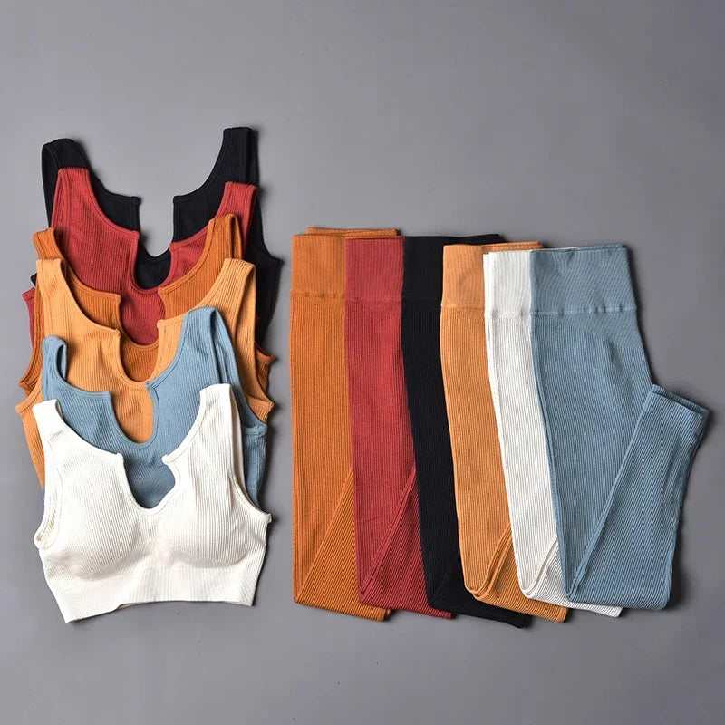 Jiniamour Seamless Sport Suit Women Yoga Set Fitness Gym Wear