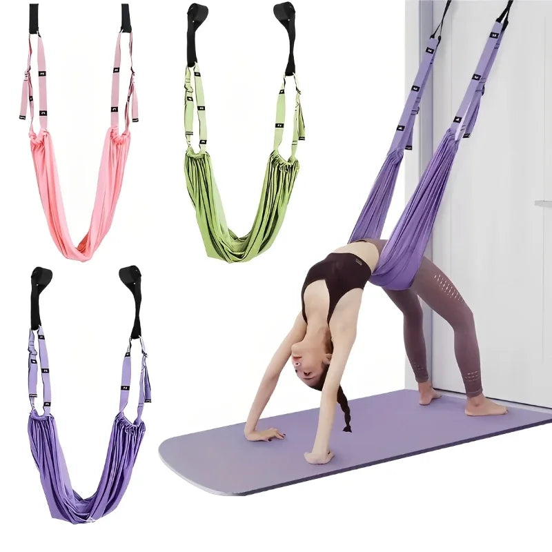 Adjustable Aerial Yoga Strap Pull Rope Women Hammock Stretch Leg Splits Trainer Female Gym Belt Swing Stretching Fitness