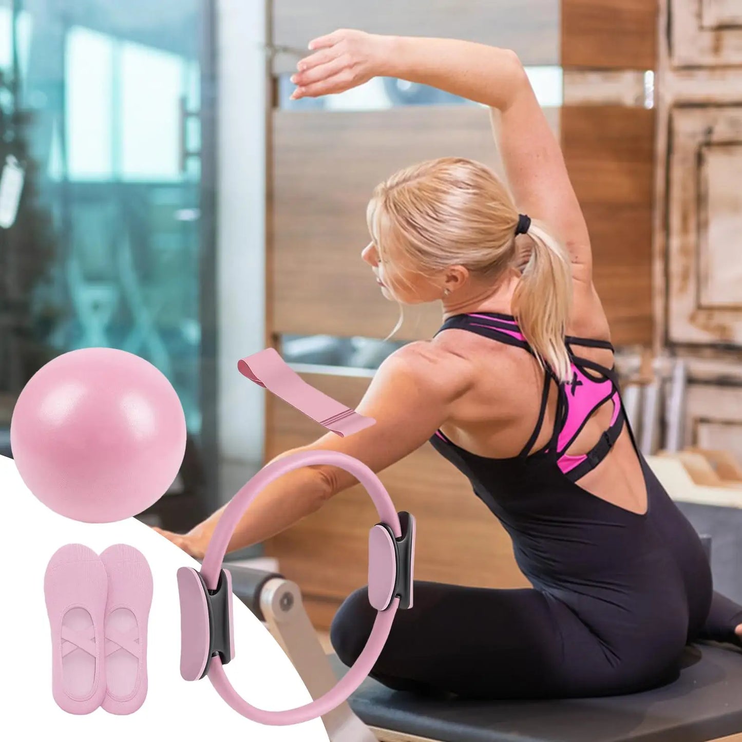XMSJH Pilates Ring And Ball Set For Core Strength Workout