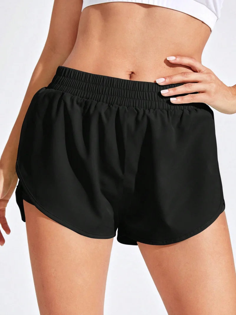 CN Yoga Shorts Women Fitness Elastic Running Shorts Gym Sportwear