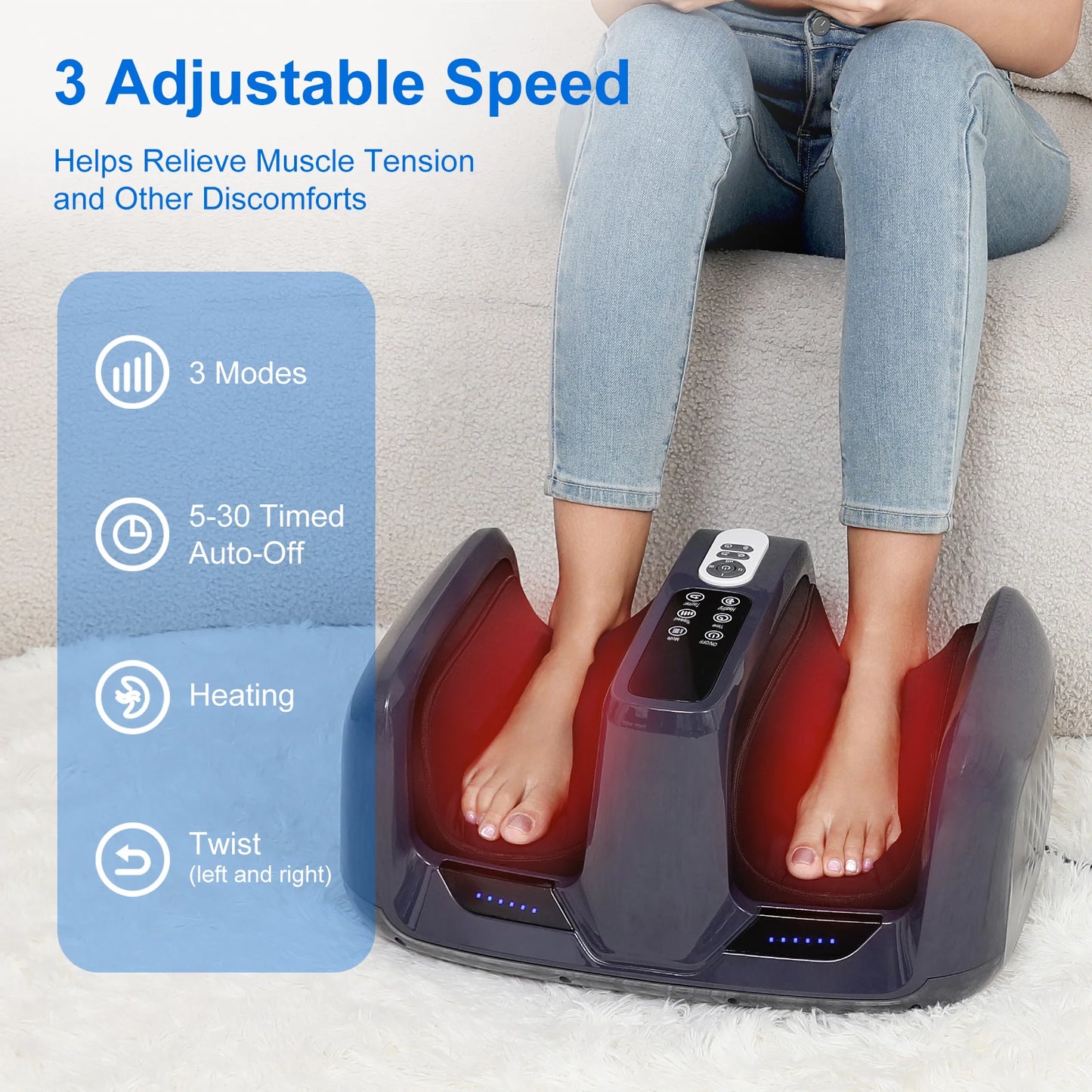 HIMOUTA Shiatsu Foot Massager With Heat For Neuropathy