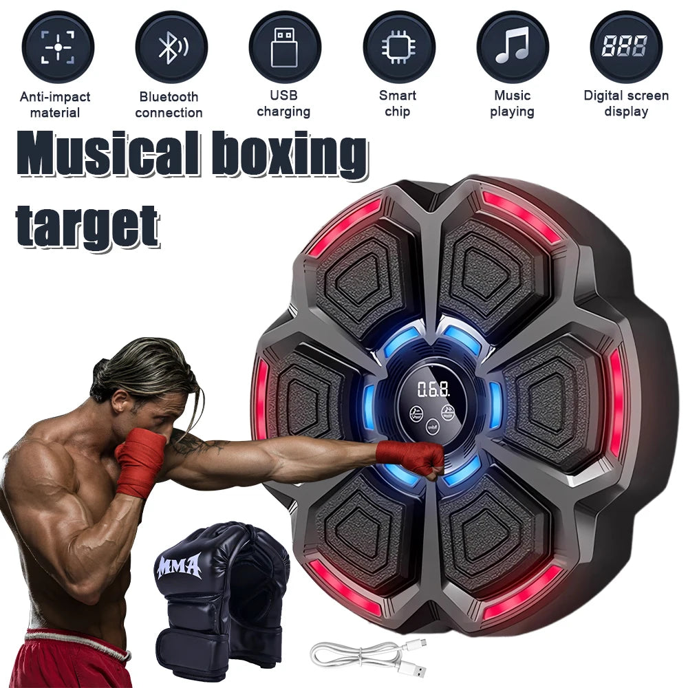 Music Boxing Machine Adjustable Speed Wall Mount Exercise Equipment Rechargeable