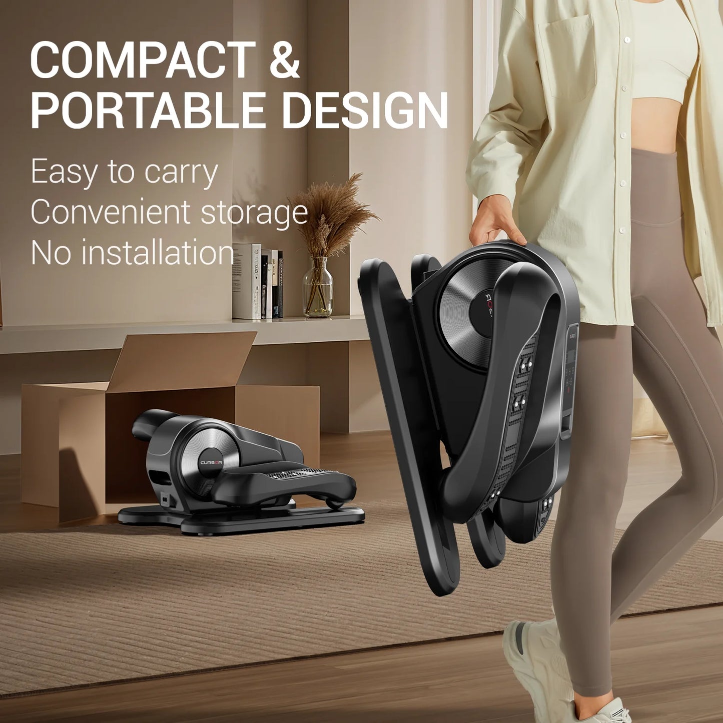 Exerciser Compact Underdesk Elliptical Machine With Remote