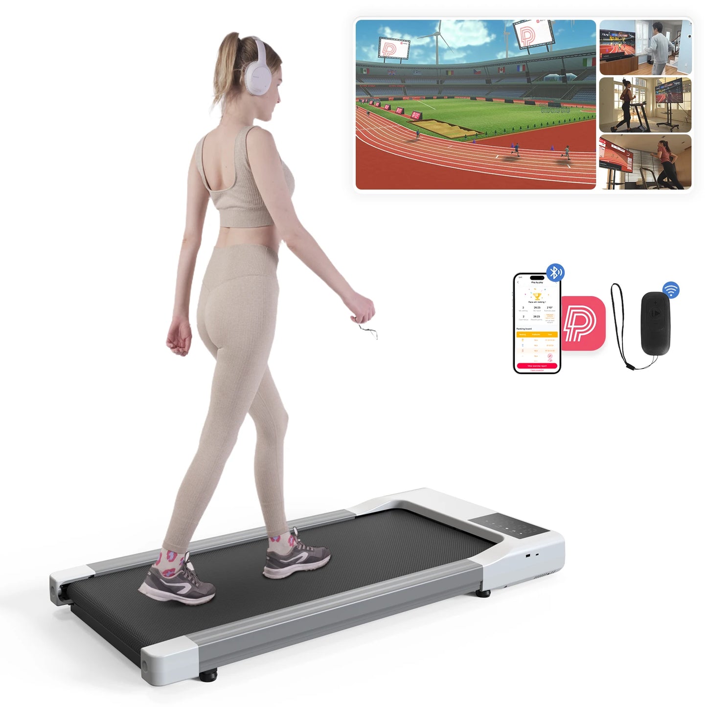 Driving 2in1 Home Office Treadmill With LCD Display Adjustable Speed