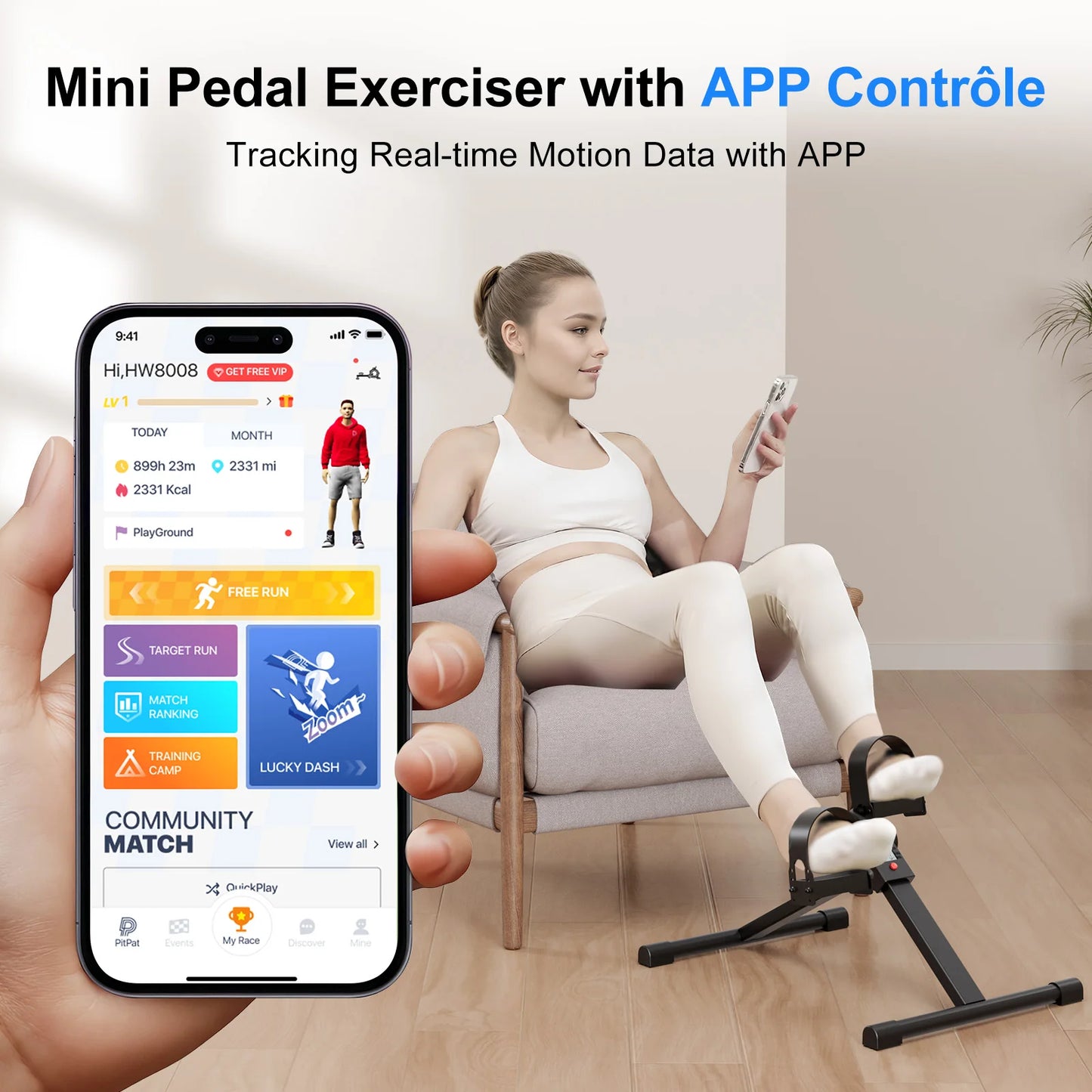 Superun Under Desk Bike Pedal Exerciser With Foldable Electronic Display