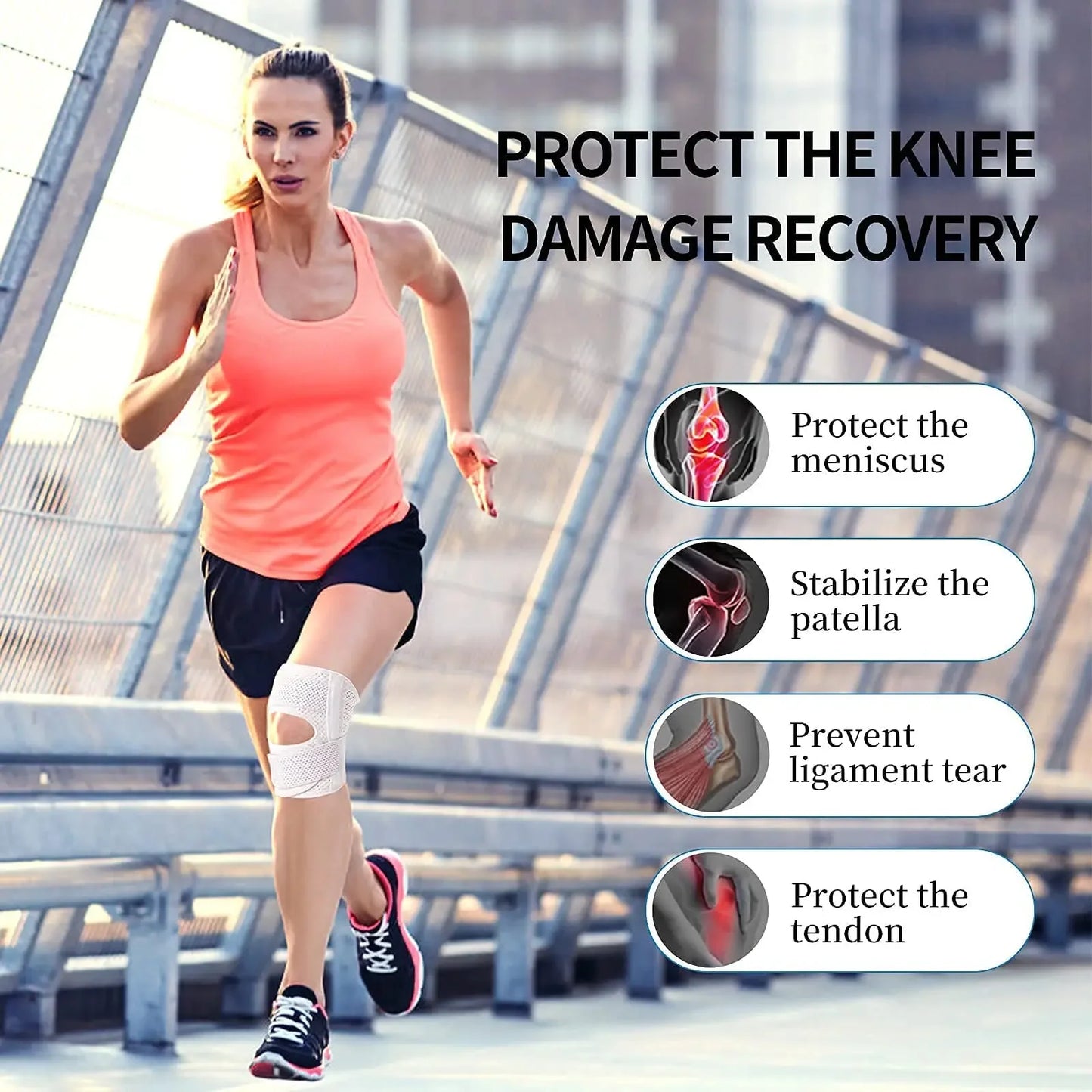 Function Knee Support Brace With Stabilizers For MedialMeniscalTearPainRelief Professional