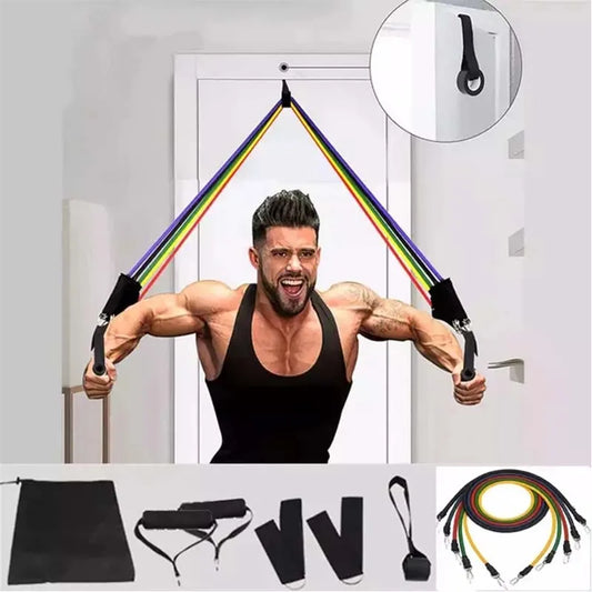 Bodybuilding Resistance Bands 100 LBS Set For Strength Training