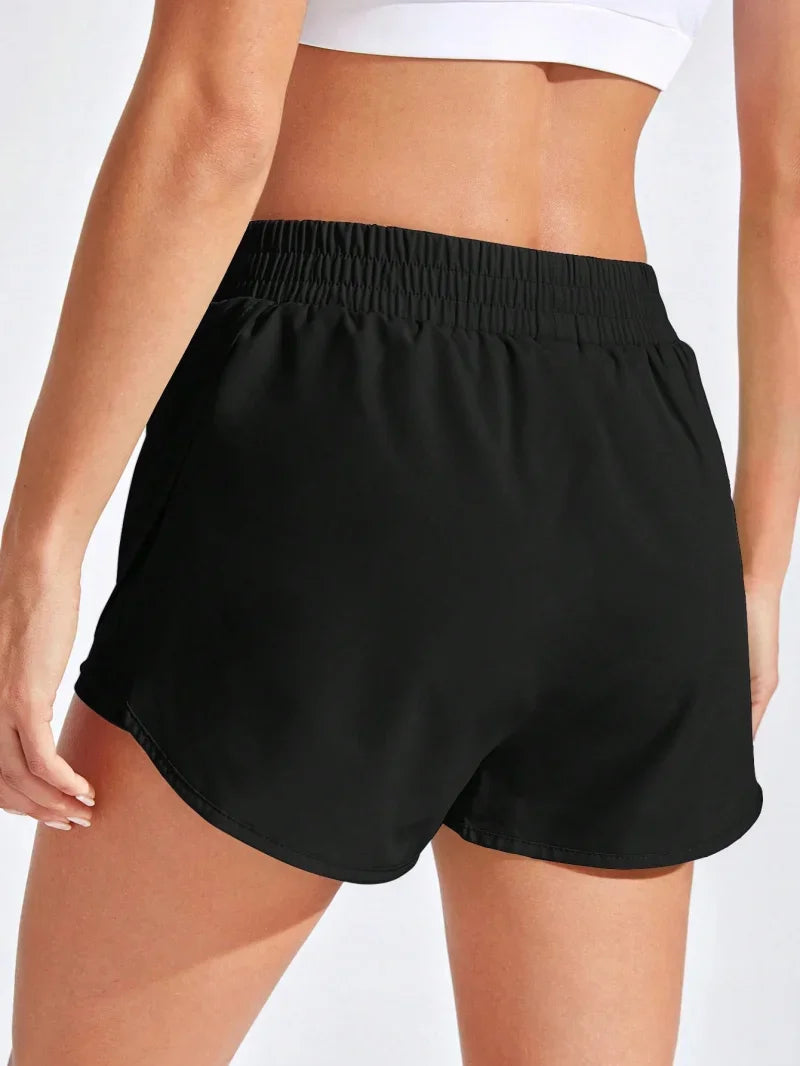 CN Yoga Shorts Women Fitness Elastic Running Shorts Gym Sportwear