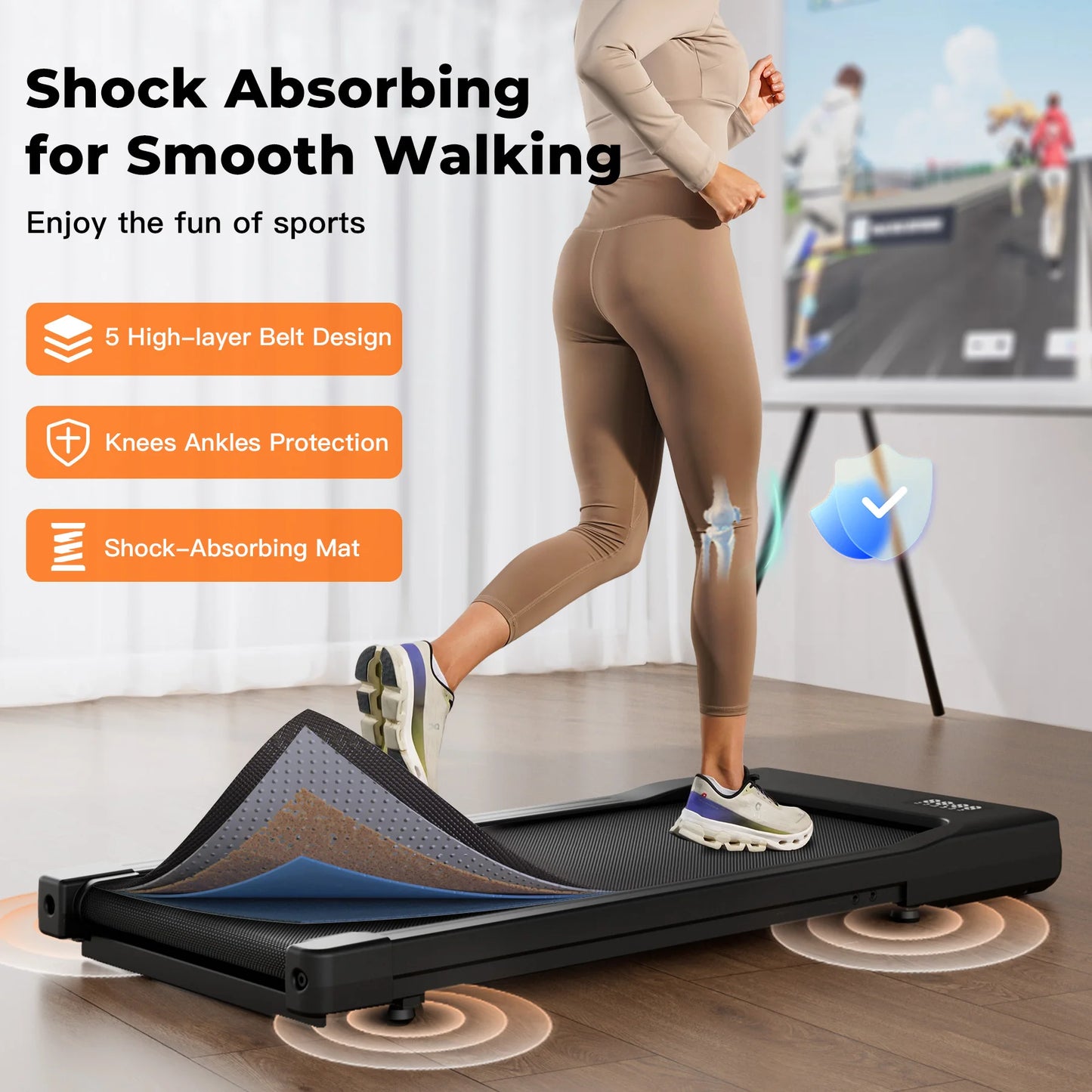 Superun Walking Pad Under Desk Treadmill 2 In 1 With Remote