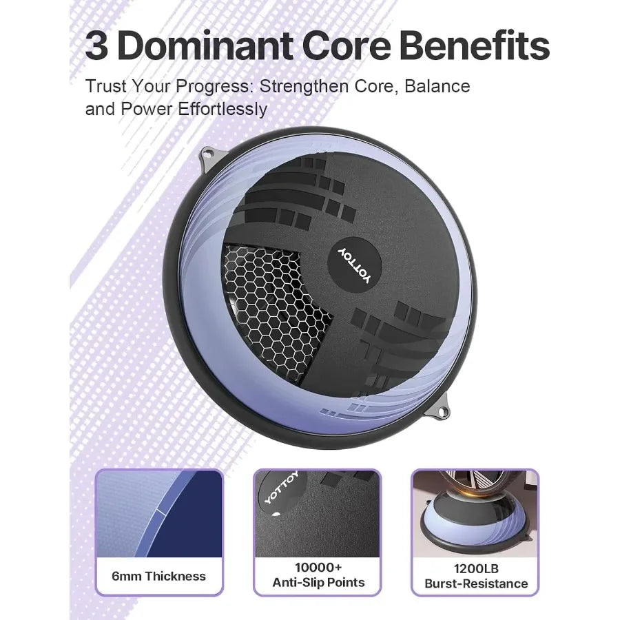 SHXI Balance Ball Trainer Durable Half Yoga Ball For Workouts