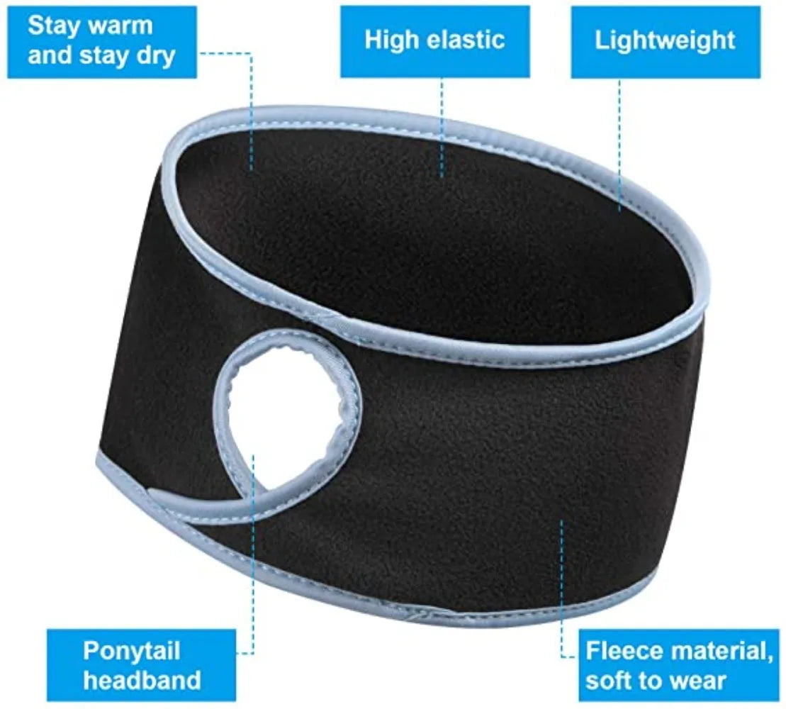 Guangdong Winter Fleece Ponytail Headband Earmuffs For Outdoor Sports