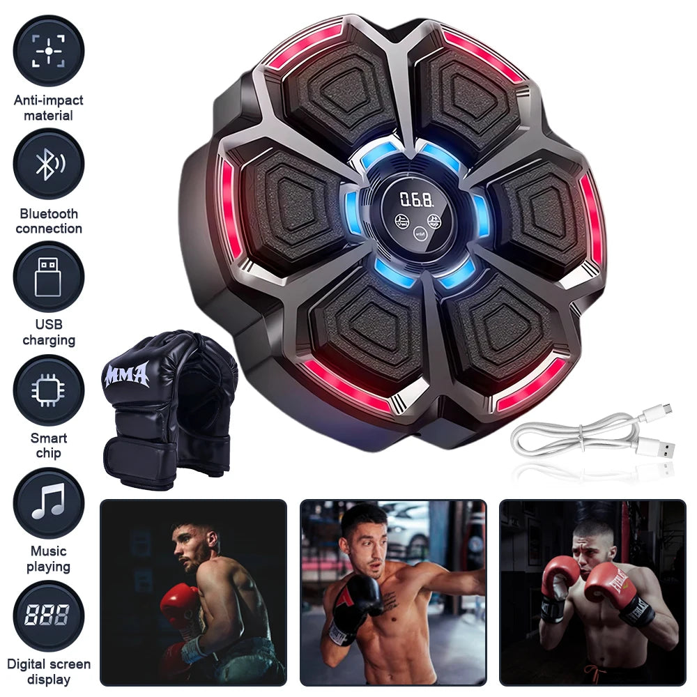 Music Boxing Machine Adjustable Speed Wall Mount Exercise Equipment Rechargeable