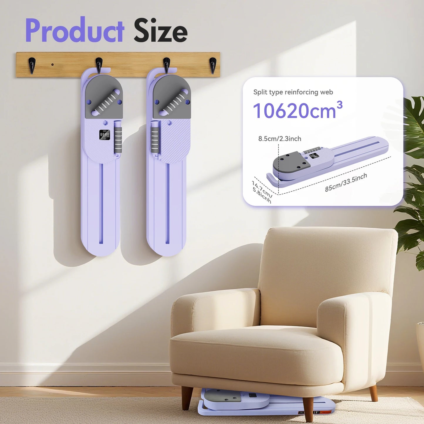 Portable Pilates Reformer Board AB With Resistance Bands LCD Display