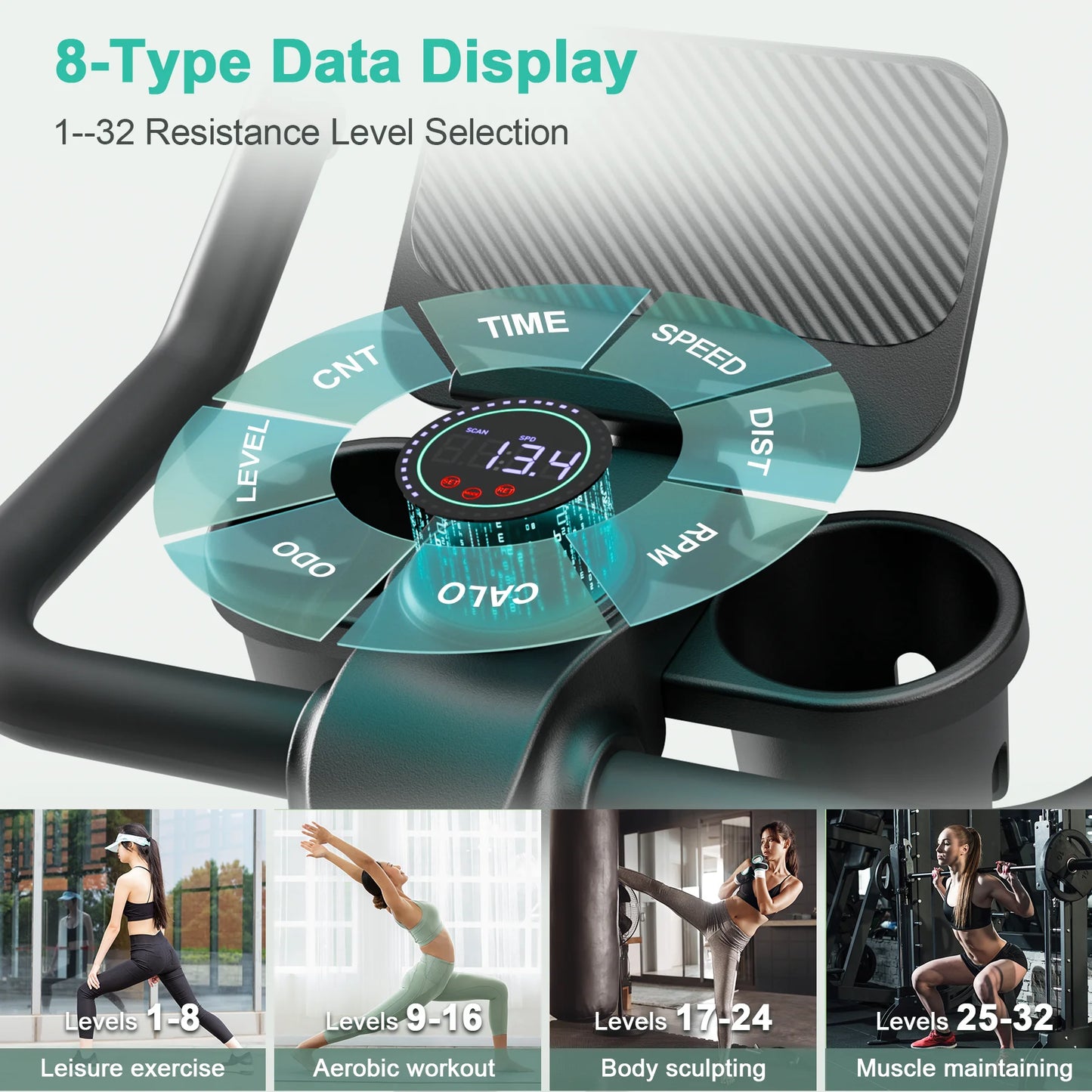 Superun 32-Level Magnetic Resistance Exercise Bike For Home Use