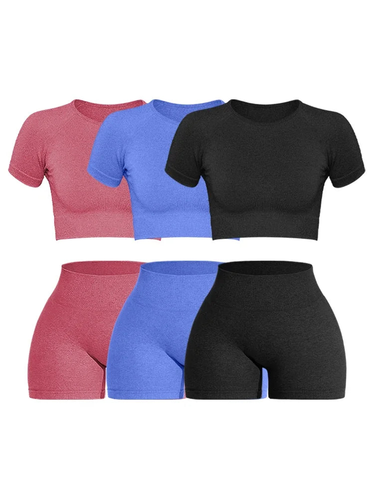 Want Move Women's Seamless Ribbed Knit Yoga Set 2pc