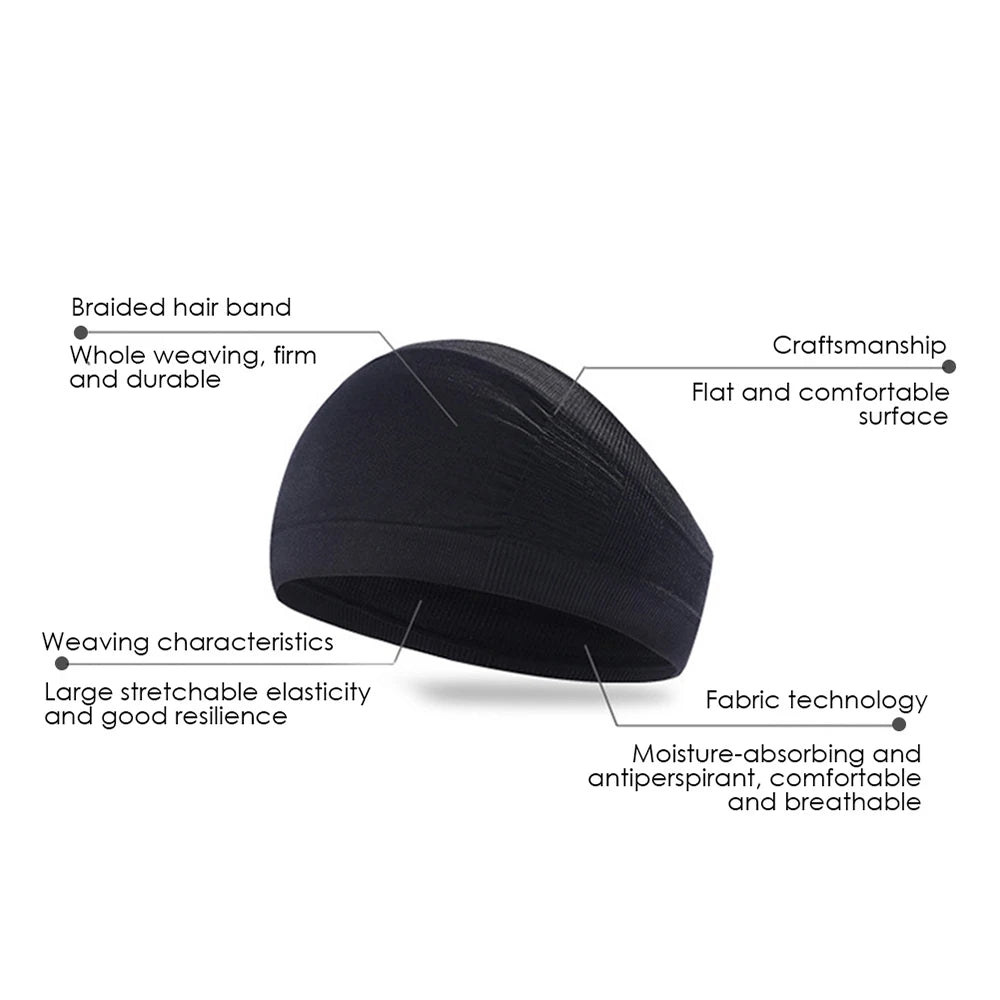 Unisex Sports Headband Wide Hair Wrap For Yoga Gym Running Sweatband