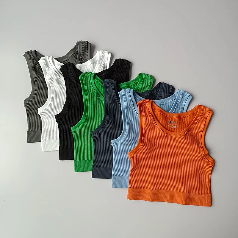 CN Yoga Vest Women Seamless Knit Performance Gym Crop Top