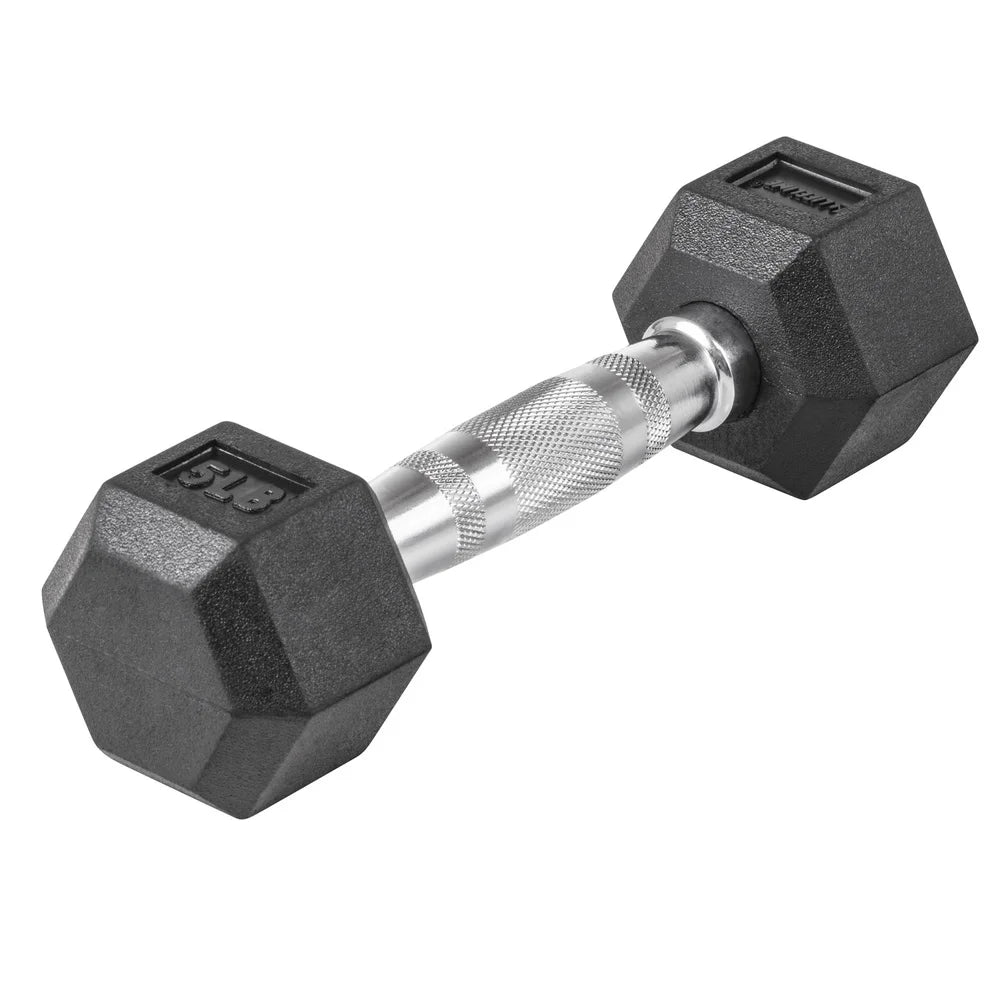 Hex Dumbbell 5lb Rubber Coated Ergonomic Handle