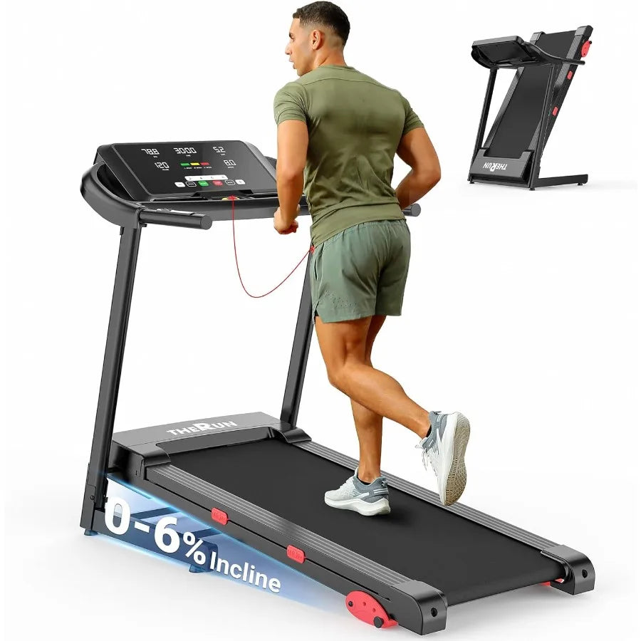 Fold Home Treadmill With Heart Rate Monitoring And Wide Belt