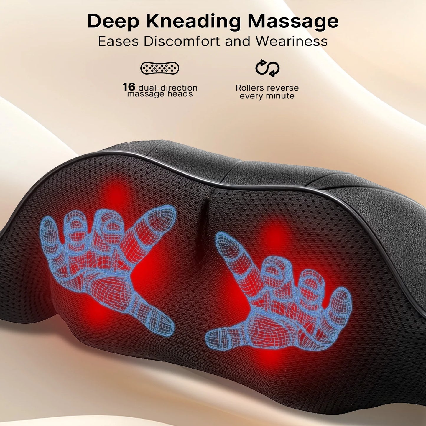Shiatsu Back And Neck Massager With Heat 4D Electric Neck And Shoulder Deep Kneading Pillow