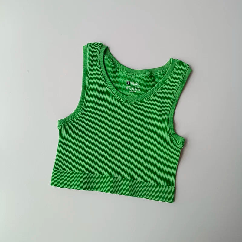 CN Yoga Vest Women Seamless Knit Performance Gym Crop Top