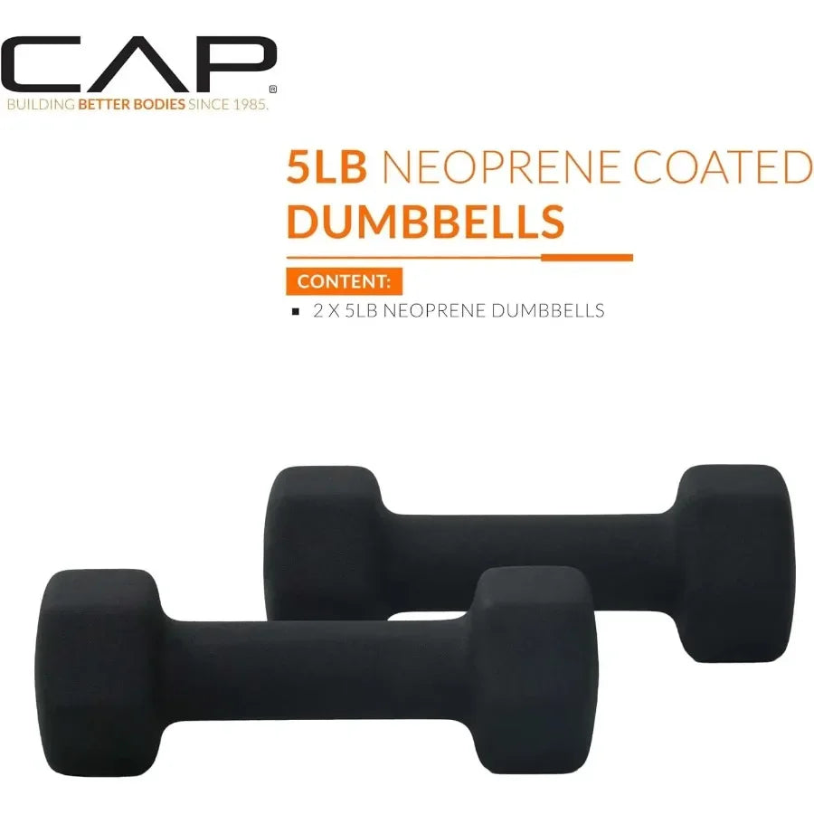 Neoprene Dumbbell Set 5 Lb Pairs For Home Gym Strength Training And Fitness Performance