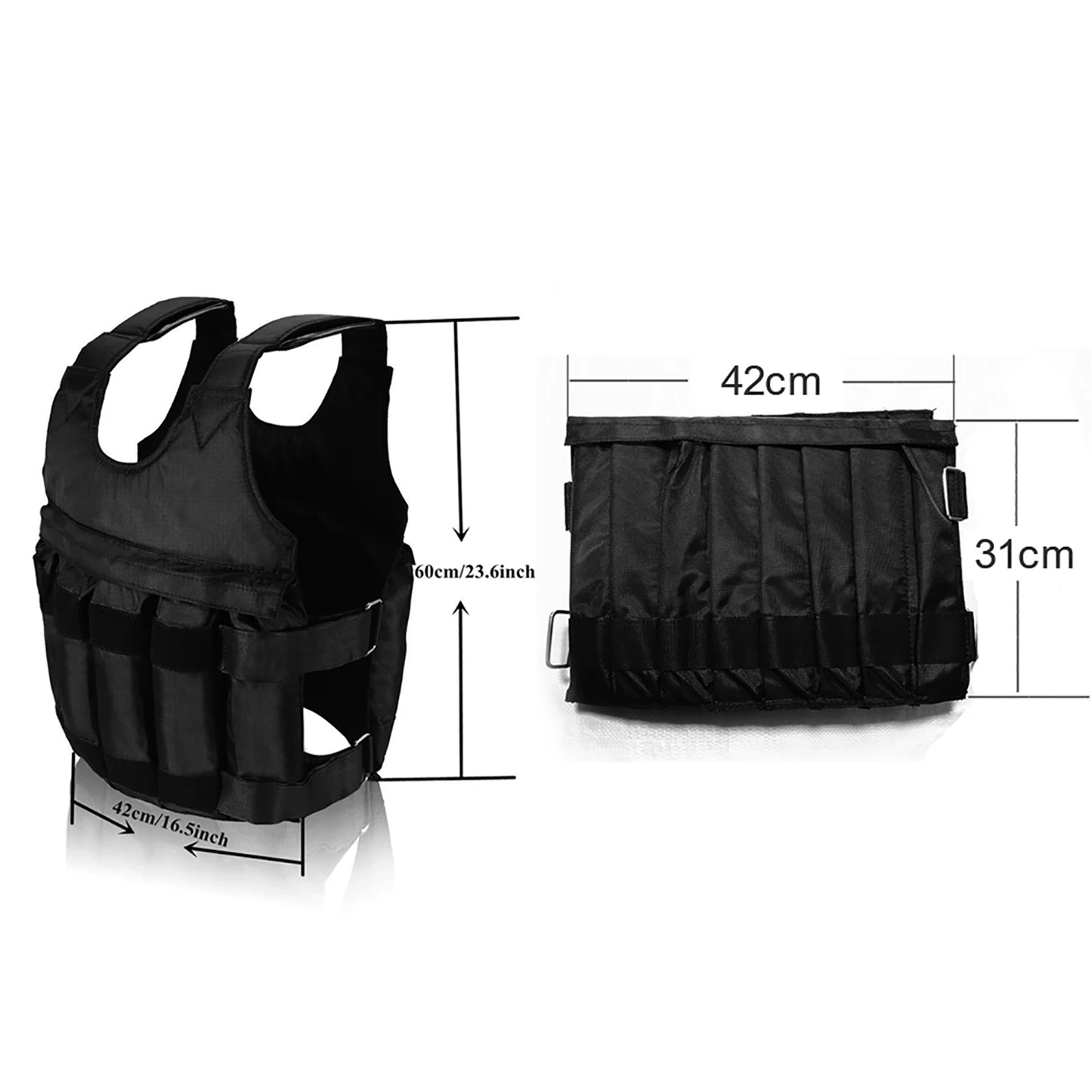 LIXADA 50kg Weight Vest For Strength Training Adjustable