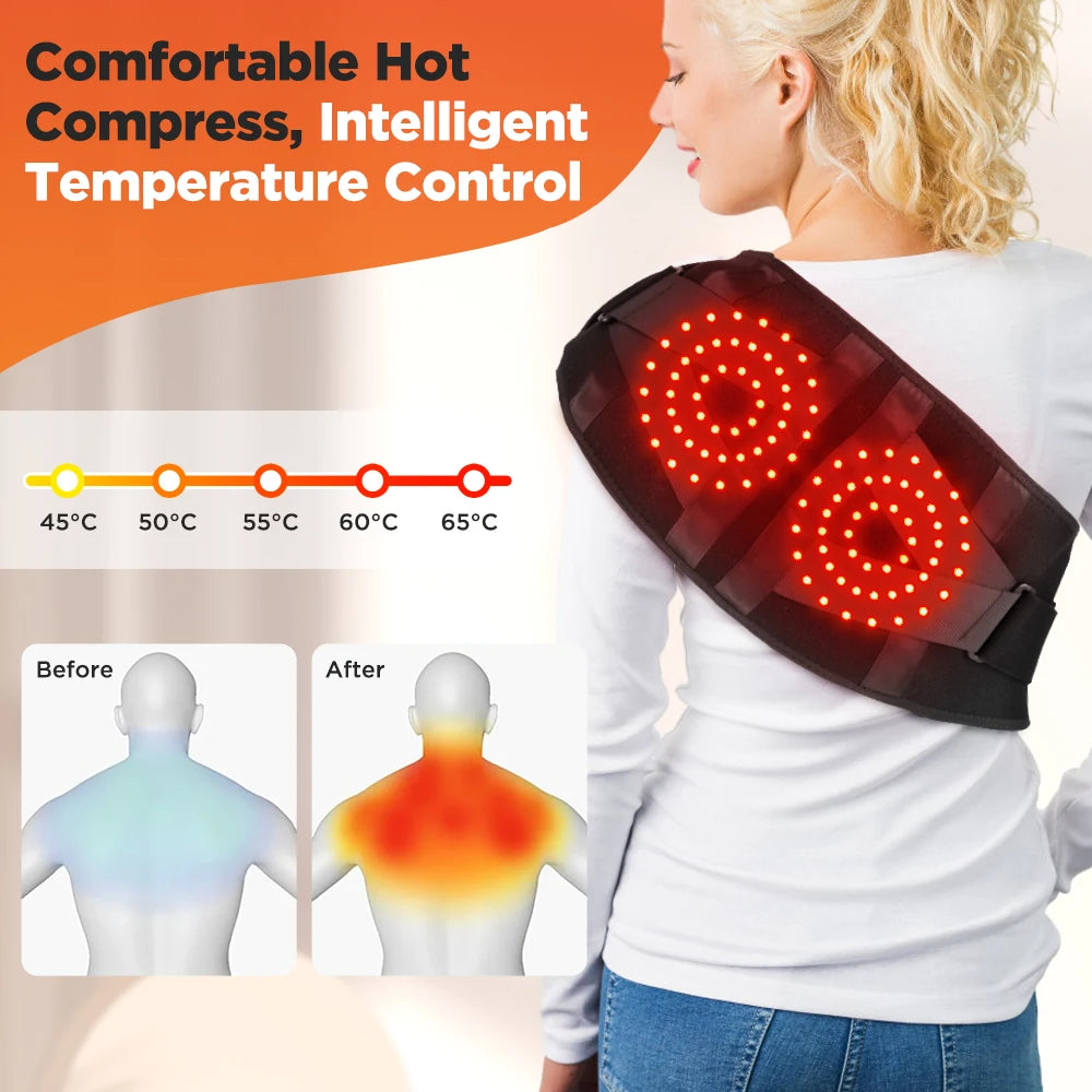 Hailicare Heating Vibration Massager Belt With Red Light Therapy