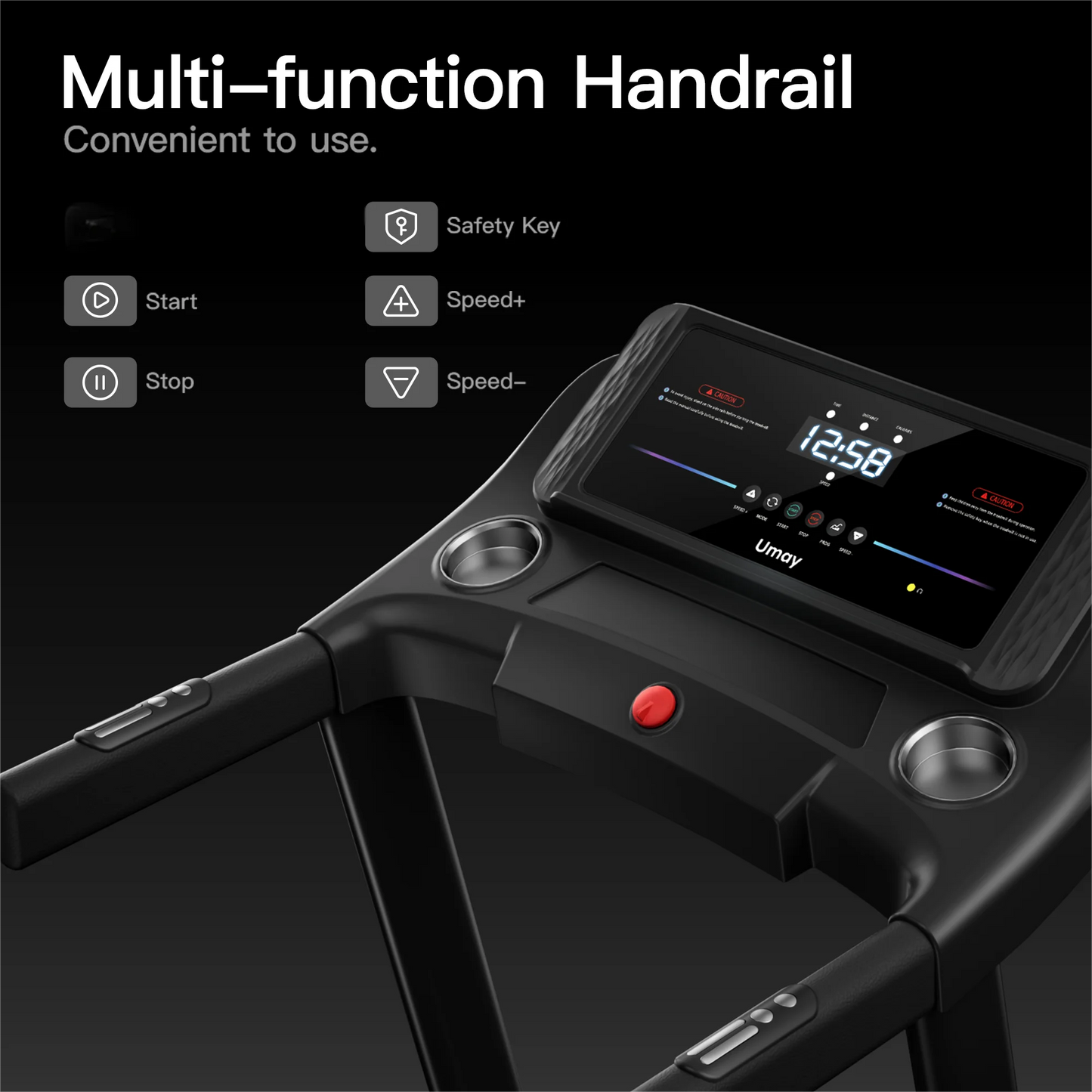 Cursor Fitness Home Folding Incline Treadmill With Pulse Sensors