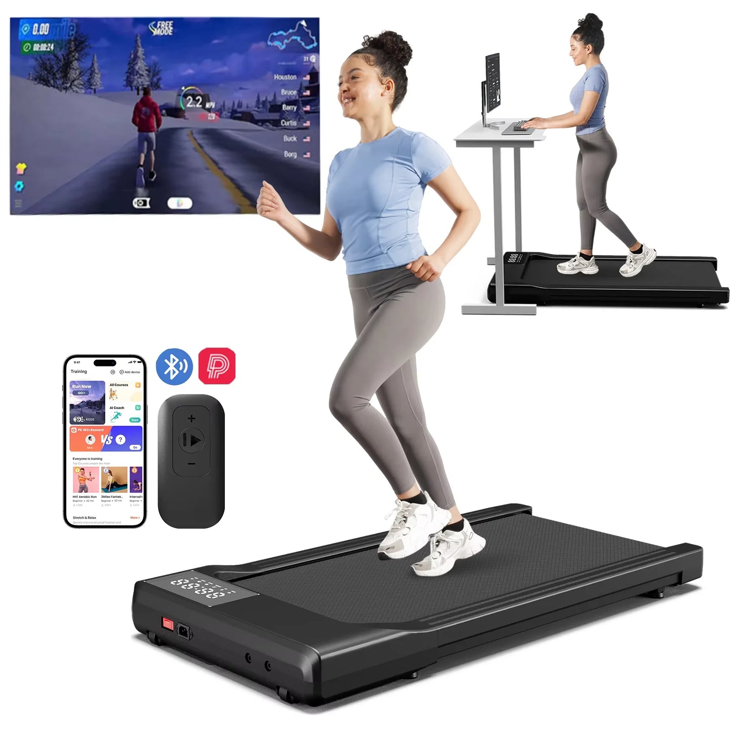 Superun 3-in-1 Comprehensive Treadmill With 2.5HP Ultra-Quiet Drive System HomeOffice
