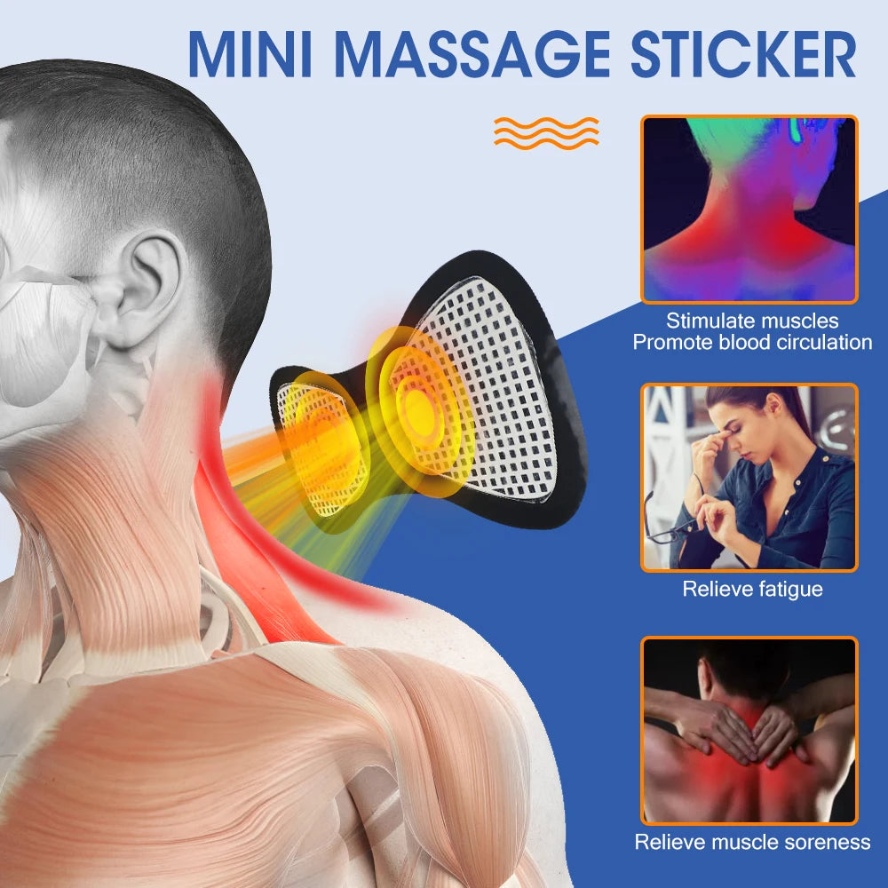 Hailicare 5Pcs Mini Portable EMS Neck Massager Pain Relief