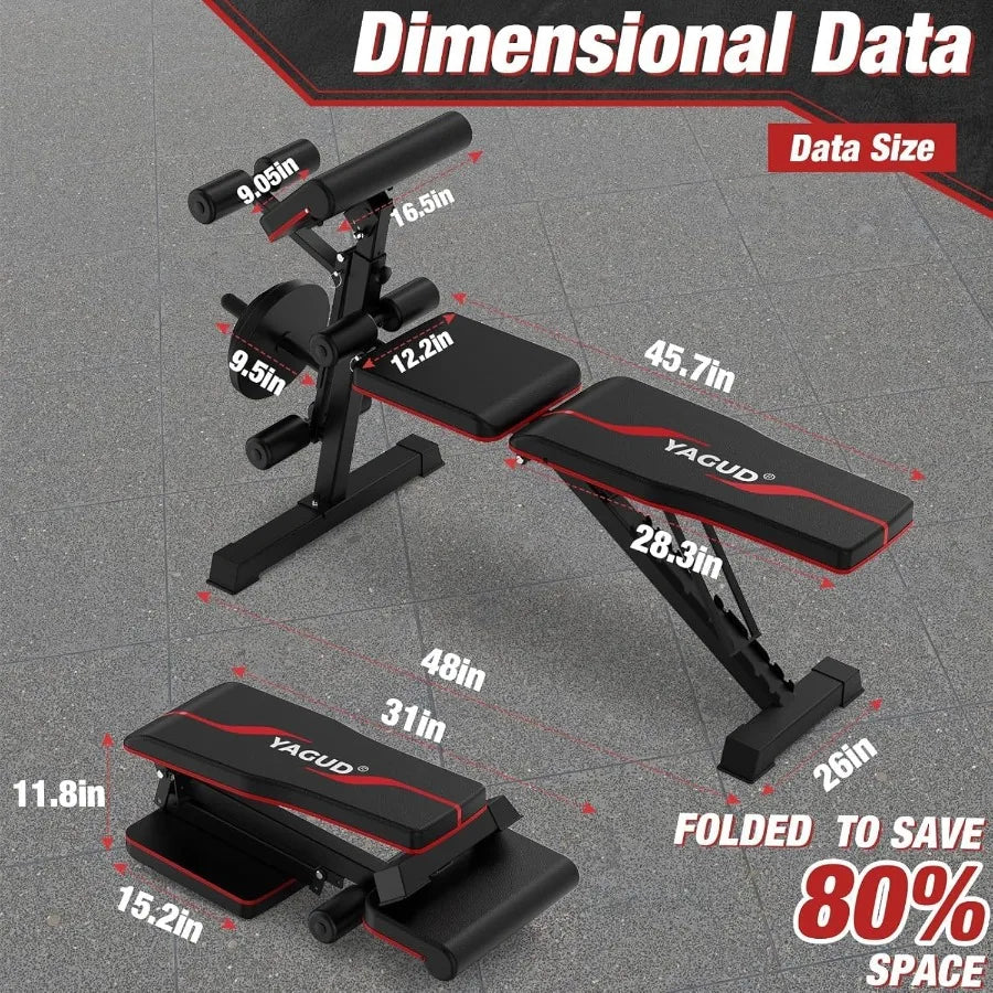 XMSJ Adjustable Weight Bench Press For Home Gym Incline Decline