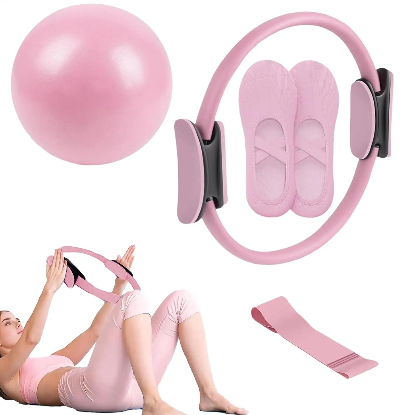 XMSJH Pilates Ring And Ball Set For Core Strength Workout