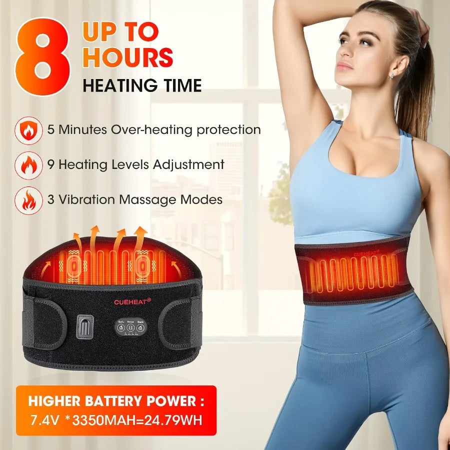 Cordless Heated Waist Belt With Massage For Back And Belly